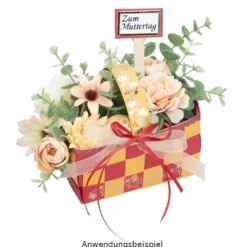 Flechtkörbe aus Papier, zum Selberflechten, 12cm x 8cm x 6,5cm, kräftige Farbtöne, 10 Stück