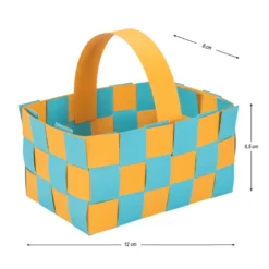 Flechtkörbe aus Papier, zum Selberflechten, 12cm x 8cm x 6,5cm, kräftige Farbtöne, 10 Stück