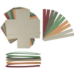 Flechtkörbe aus Papier, zum Selberflechten, 12cm x 8cm x 6,5cm, Grün-,Braun-,Grautöne, 10 Stück