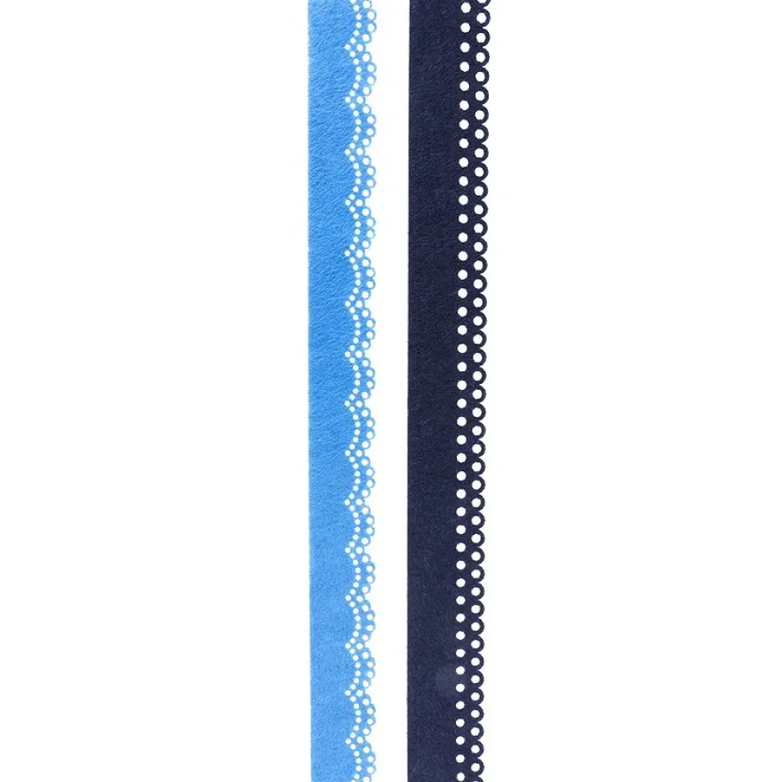 Folia Filzbordüren, blau & dunkelblau, 30cm, 4 Stück