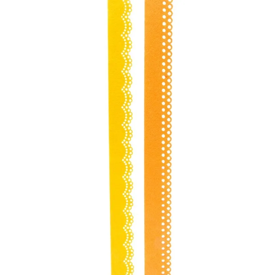 Folia Filzbordüren, gelb & orange, 30cm, 4 Stück