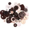 Folia Knöpfe-Mix, braun/beige/rosa, Ø 9-25mm, 30g