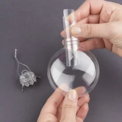 Folienscheiben, Weihnachtskugel, 8,5cm x 7,6cm, transparent, 200µ, 20 Stück