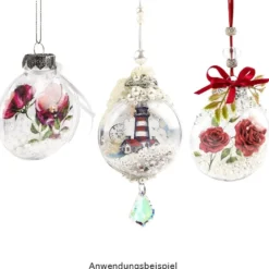 Folienscheiben, Weihnachtskugel, 8,5cm x 7,6cm, transparent, 200µ, 20 Stück