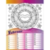 Geburtstags-Kalender zum Ausmalen, immerwährend, DIN A4