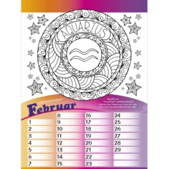 Geburtstags-Kalender zum Ausmalen, immerwährend, DIN A4