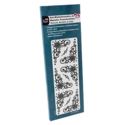 Gel-Klebetransfers & Metallic-Transferfolien, Wünsche, Bordüren & Ecken, 10cm x 30cm, 10 Bogen