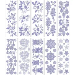 Gel-Klebetransfers & Metallic-Transferfolien, Winterschmuck, 10cm x 30cm, 10 Bogen