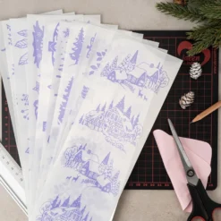 Gel-Klebetransfers & Metallic-Transferfolien, Winterliche Szenen, 10cm x 30cm, 10 Bogen
