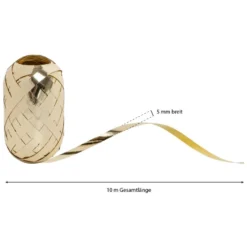 Geschenkband, 5mm breit, 10m lang, hellgold