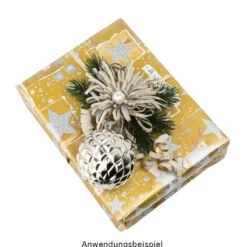Geschenkband- & Schleifen-Mix, metallic, je 4 Schleifen & Geschenkbänder, verschiedene Farben
