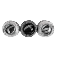 Geschenkbänder, 5mm, je 10m lang, 2x silber- & 1x anthrazit-diamantiert, 3 Stück