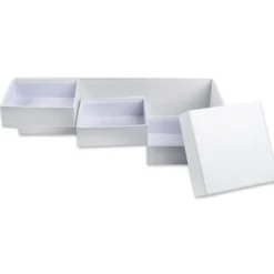Geschenkbox, 13cm x 13cm x 12cm, mit 3 Innenfächern, seitlich aufklappbar
