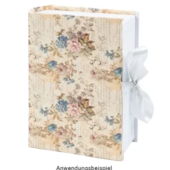 Geschenkboxen, Buch, 4 versch. Größen, mit Deckel, weiß, 4 Stück
