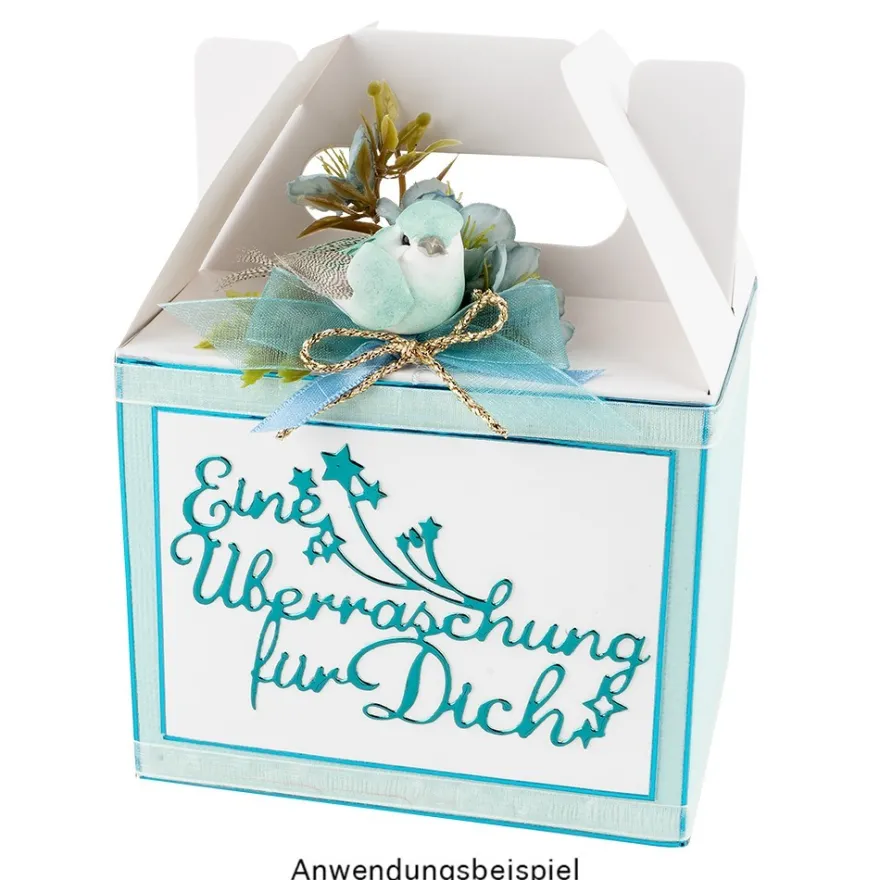 Geschenkboxen, Design 1, 11cm x 9cm x 14cm, 250 g/m², weiß, 10 Stück