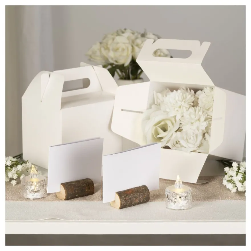 Geschenkboxen, Design 1, 13cm x 11cm x 16,5cm, 250 g/m², weiß, 10 Stück