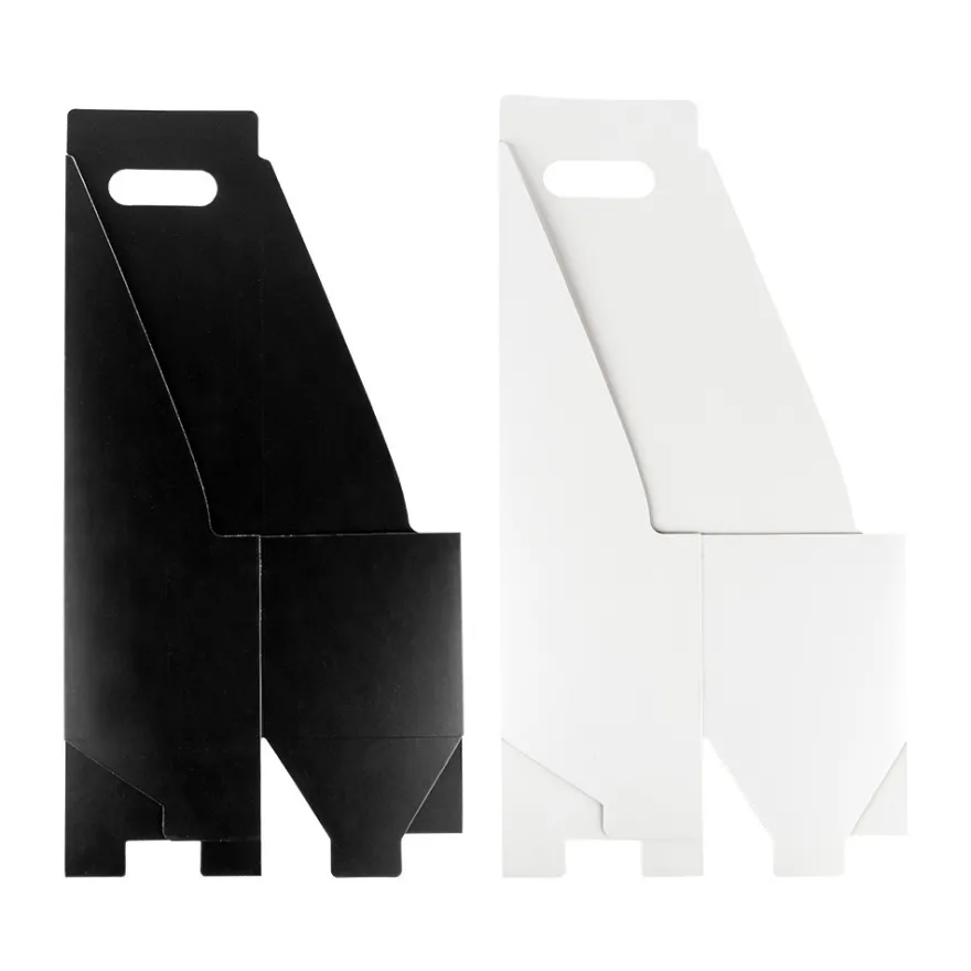 Geschenkboxen für Pflanzen, 11cm x 11cm, 35cm hoch, weiß, schwarz, 6 Stück