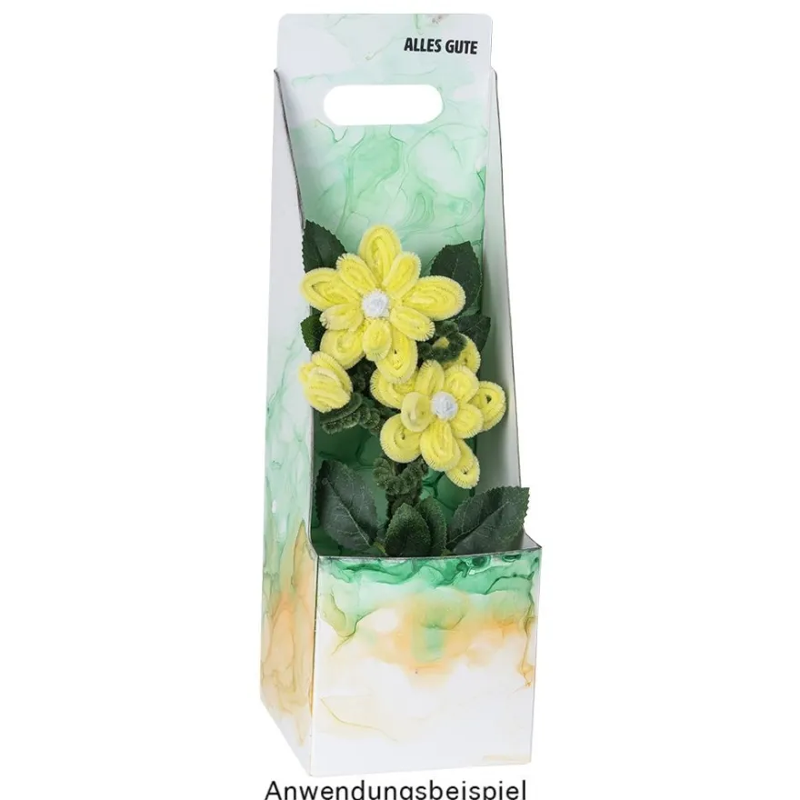 Geschenkboxen für Pflanzen, 11cm x 11cm, 35cm hoch, weiß, schwarz, 6 Stück
