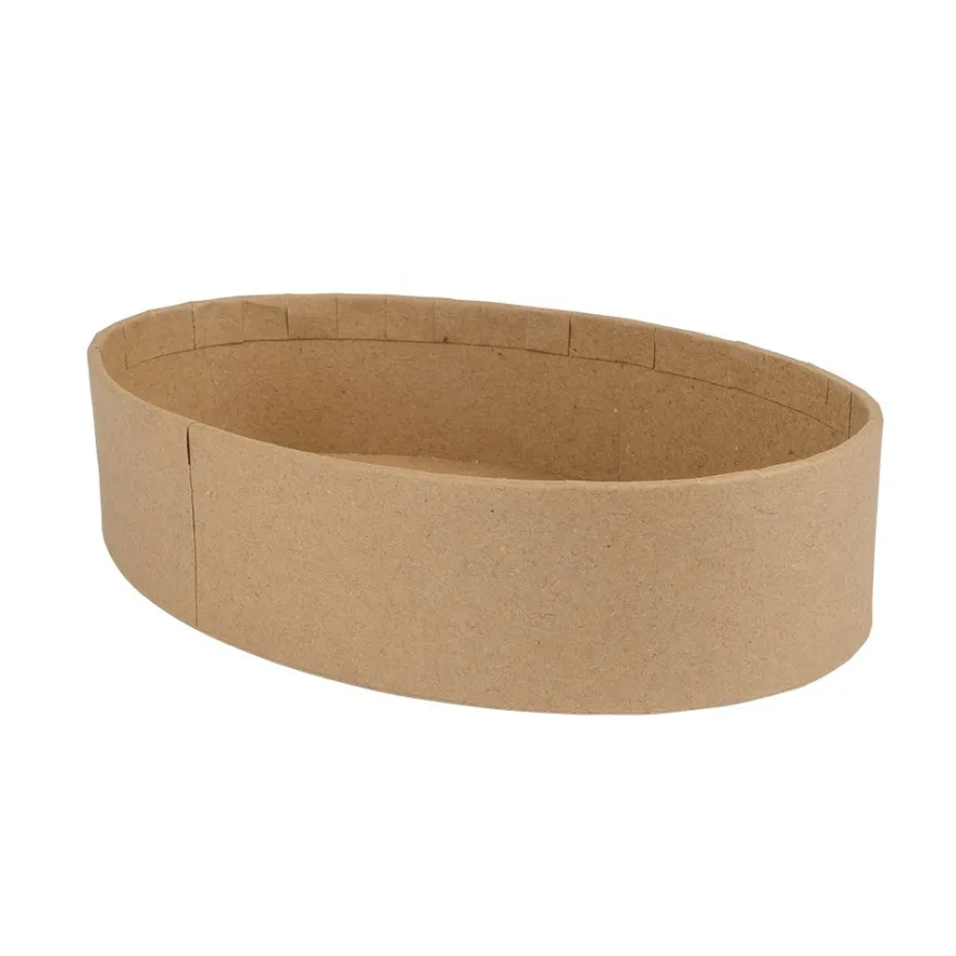 Geschenkboxen in Eiform, in zwei Größen, naturbraun, 2 Stück
