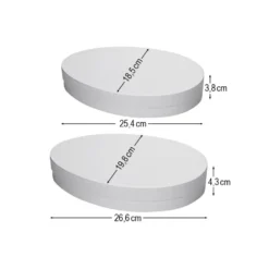 Geschenkboxen in Eiform, 2 versch. Größen, mit Deckel, weiß, 2 Stück
