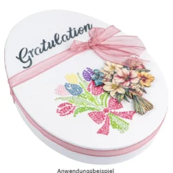 Geschenkboxen in Eiform, 2 versch. Größen, mit Deckel, weiß, 2 Stück