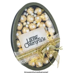 Geschenkboxen in Eiform, 2 versch. Größen, mit Deckel, weiß, 2 Stück