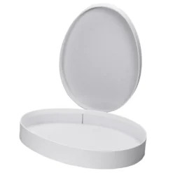 Geschenkboxen in Eiform, 2 versch. Größen, mit Deckel, weiß, 2 Stück