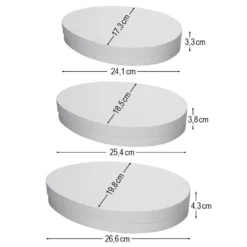 Geschenkboxen in Eiform, 3 versch. Größen, mit Deckel, weiß, 3 Stück