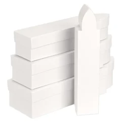 Geschenkboxen, Kerze, 4 versch. Größen, mit Deckel, weiß, 4 Stück