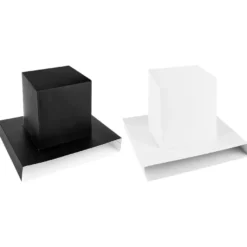 Geschenkboxen mit Folien-Sichtfenster, 31cm x 19cm x 19cm, 360g/m², 1x weiß, 1x schwarz, 2 Stück