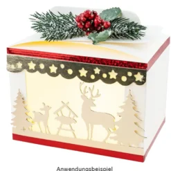 Geschenkboxen mit Sichtfenster, Design 2, 10cm x 14cm x 13cm, 250 g/m², weiß, 10 Stück