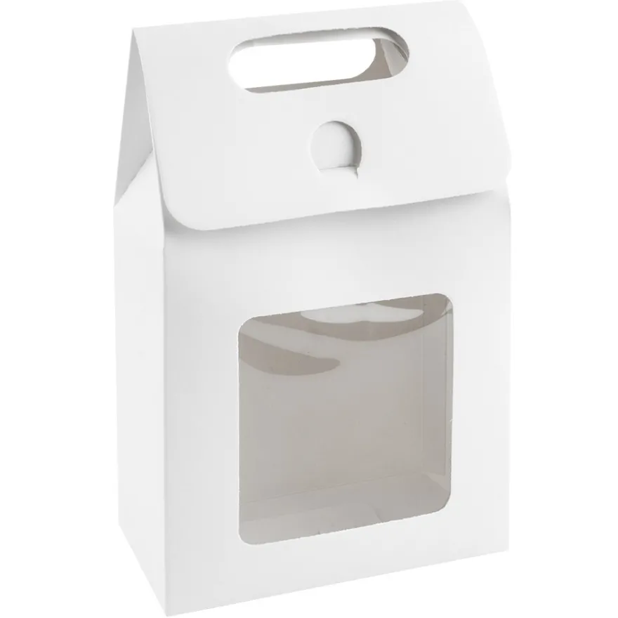 Geschenkboxen mit Sichtfenster, Design 3, 15cm x 5,5cm x 9,5cm, 250 g/m², weiß, 10 Stück