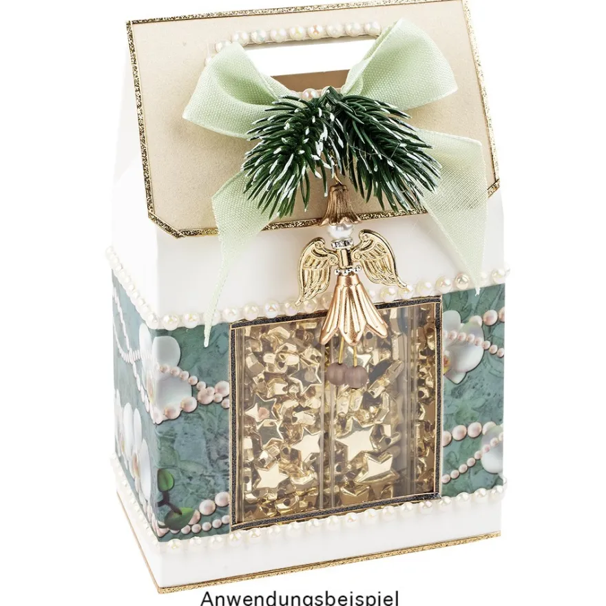 Geschenkboxen mit Sichtfenster, Design 3, 15cm x 5,5cm x 9,5cm, 250 g/m², weiß, 10 Stück