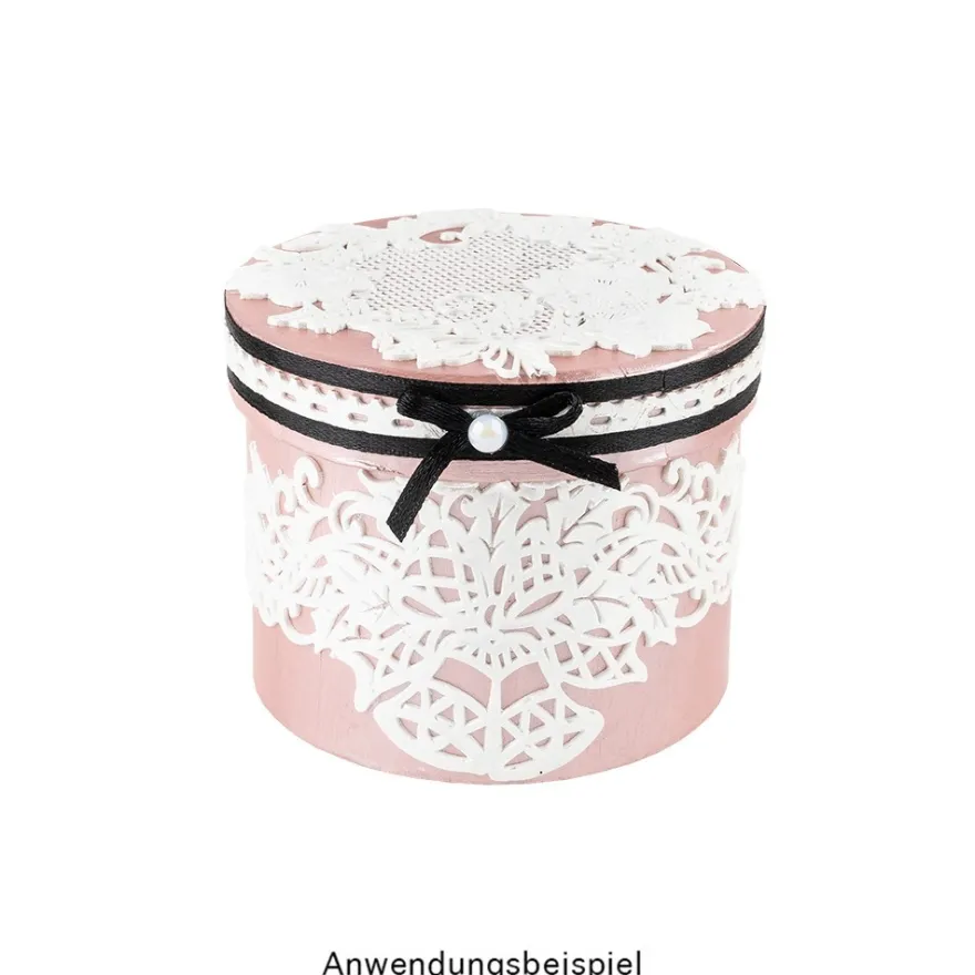 Geschenkboxen, rund, verschiedene Größen, weiß, 5 Stück