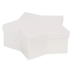 Geschenkboxen, Stern, 4 versch. Größen, mit Deckel, weiß, 4 Stück