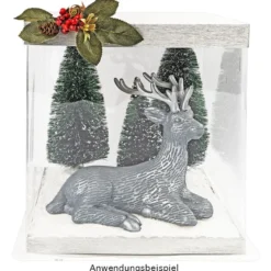 Geschenk-Box, transparent, Boden & Deckel aus weißem Karton, 24cm x 24cm x 24cm