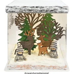 Geschenk-Box, transparent, Boden & Deckel aus weißem Karton, 24cm x 24cm x 24cm