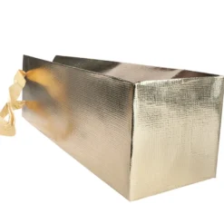 Geschenktaschen, 36cm x 10,5cm x 10,5cm, lackierte Oberfläche, gold, 10 Stück
