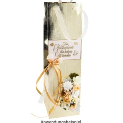 Geschenktaschen, 36cm x 10,5cm x 10,5cm, lackierte Oberfläche, gold, 10 Stück