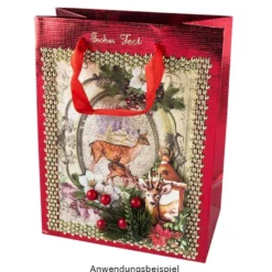 Geschenktaschen, 23cm x 18cm x 10cm, rot, 3 Stück