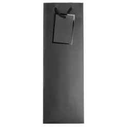 Geschenktaschen für Flaschen, 36cm x 12cm x 10cm, 230g/m², matt-schwarz, 10 Stück