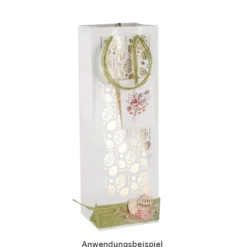 Geschenktaschen für Flaschen, 36cm x 12cm x 10cm, 230g/m², glossy-weiß, 10 Stück