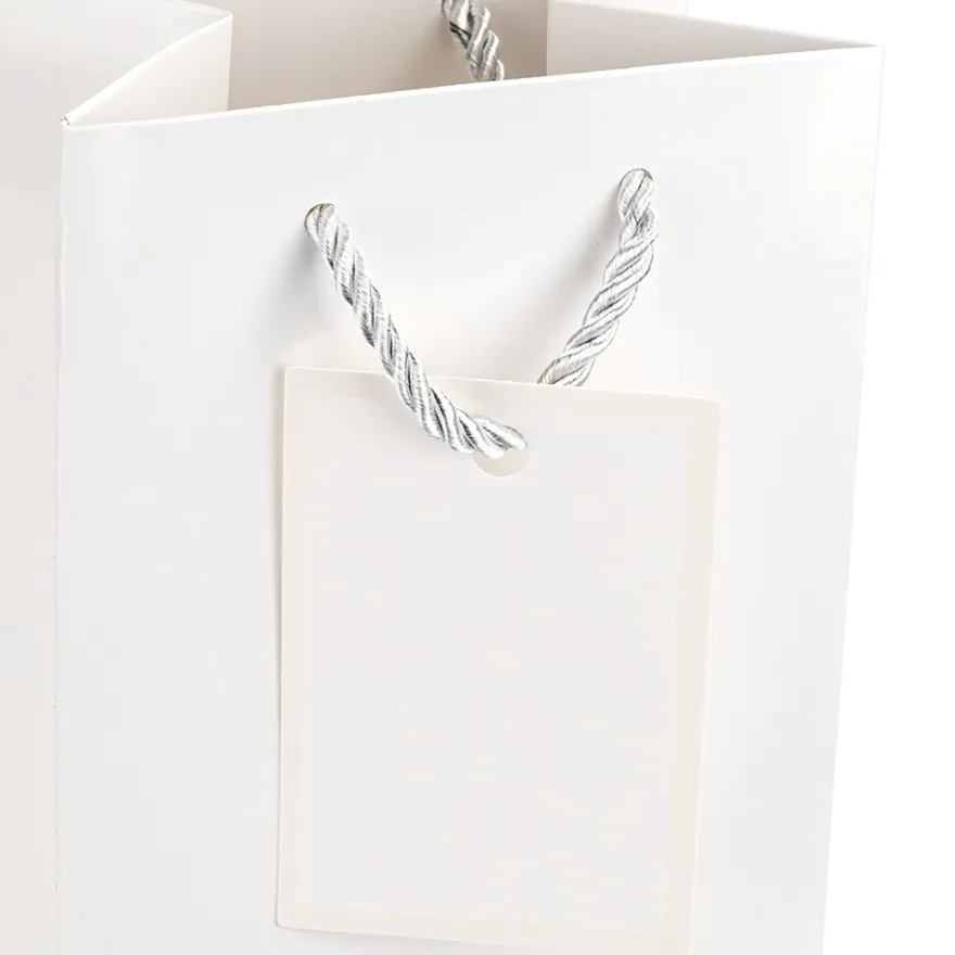 Geschenktaschen für Flaschen, 36cm x 12cm x 10cm, 230g/m², glossy-weiß, 10 Stück