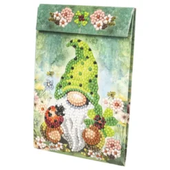Geschenktaschen-Grußkarte mit Diamond Painting, Wichtel, 16,5cm hoch, inkl. Zubehör