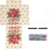 Geschenktaschen-Grußkarte mit Diamond Painting, Rote Rose • Alles Liebe, 16,5cm hoch, inkl. Zubehör
