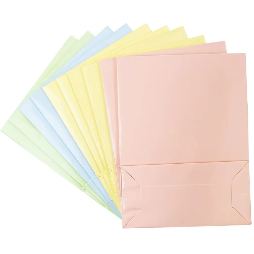 Geschenk-Taschen, klein, 16,2 x 12,2 cm, Pastelltöne, 10 Stück