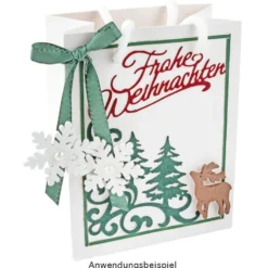 Geschenktaschen mit Henkel, 11cm x 14cm x 6cm, 210 g/m², weiß, 10 Stück