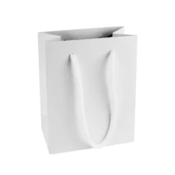 Geschenktaschen mit Henkel, 11cm x 14cm x 6cm, 210 g/m², weiß, 10 Stück