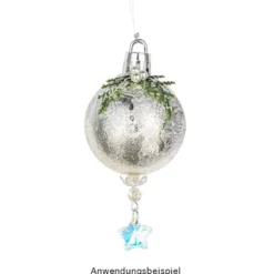 Glas-Anhänger mit Perlenkappe, Stern, 2,9cm x 1,3cm, klar-irisierend, 20 Stück