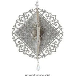 Glas-Anhänger mit Perlenkappe, Tropfen 2, 3,5cm x 1,9cm, facettiert, klar, irisierend, 20 Stück